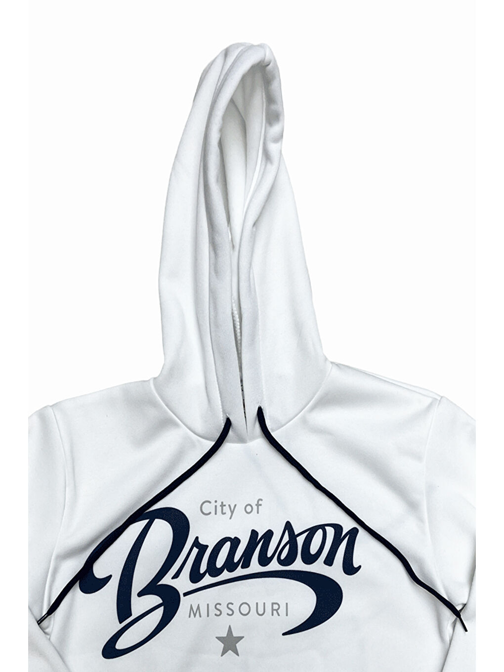 Beyaz Kız Çocuk 3 İplik Kapüşonlu Kanguru Cepli Ribana ve Baskı Detaylı Sweatshirt 12331-3