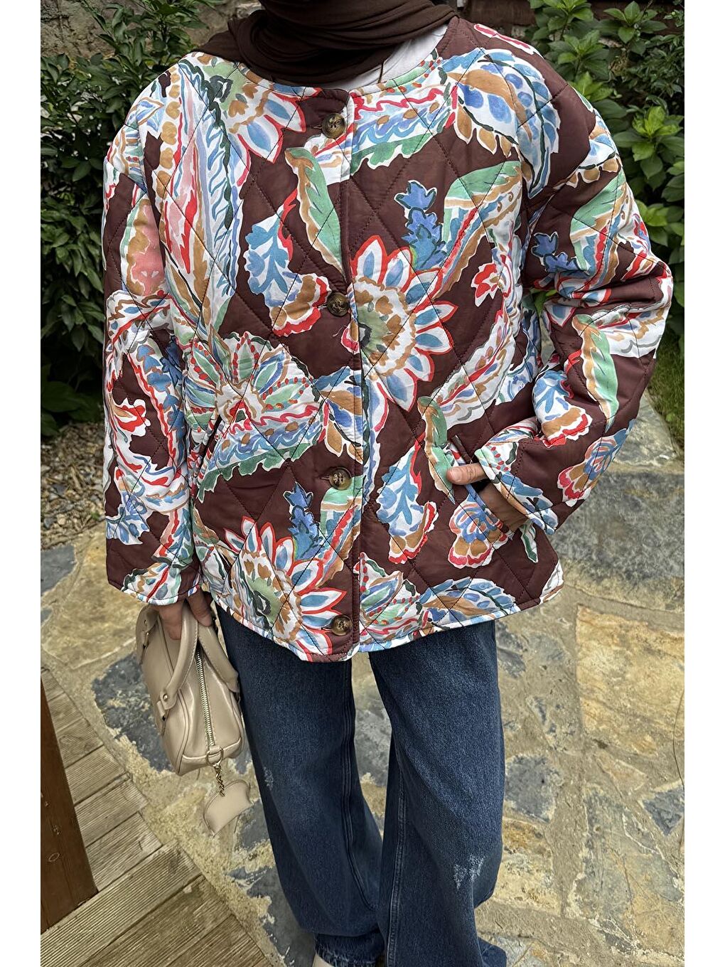 Desenli Kapitone Mont Acı Kahverengi-1