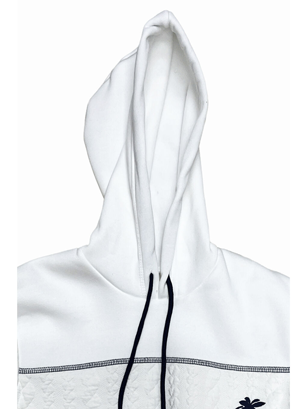 Beyaz Kız Çocuk 3 İplik Kapüşonlu Desen Garni Detaylı Sweatshirt 12333-3