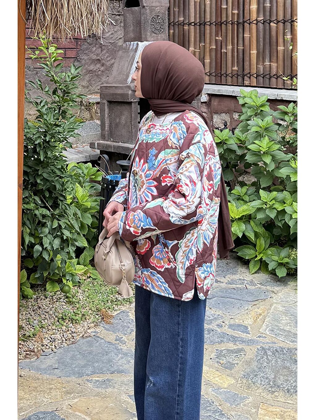 Desenli Kapitone Mont Acı Kahverengi-2