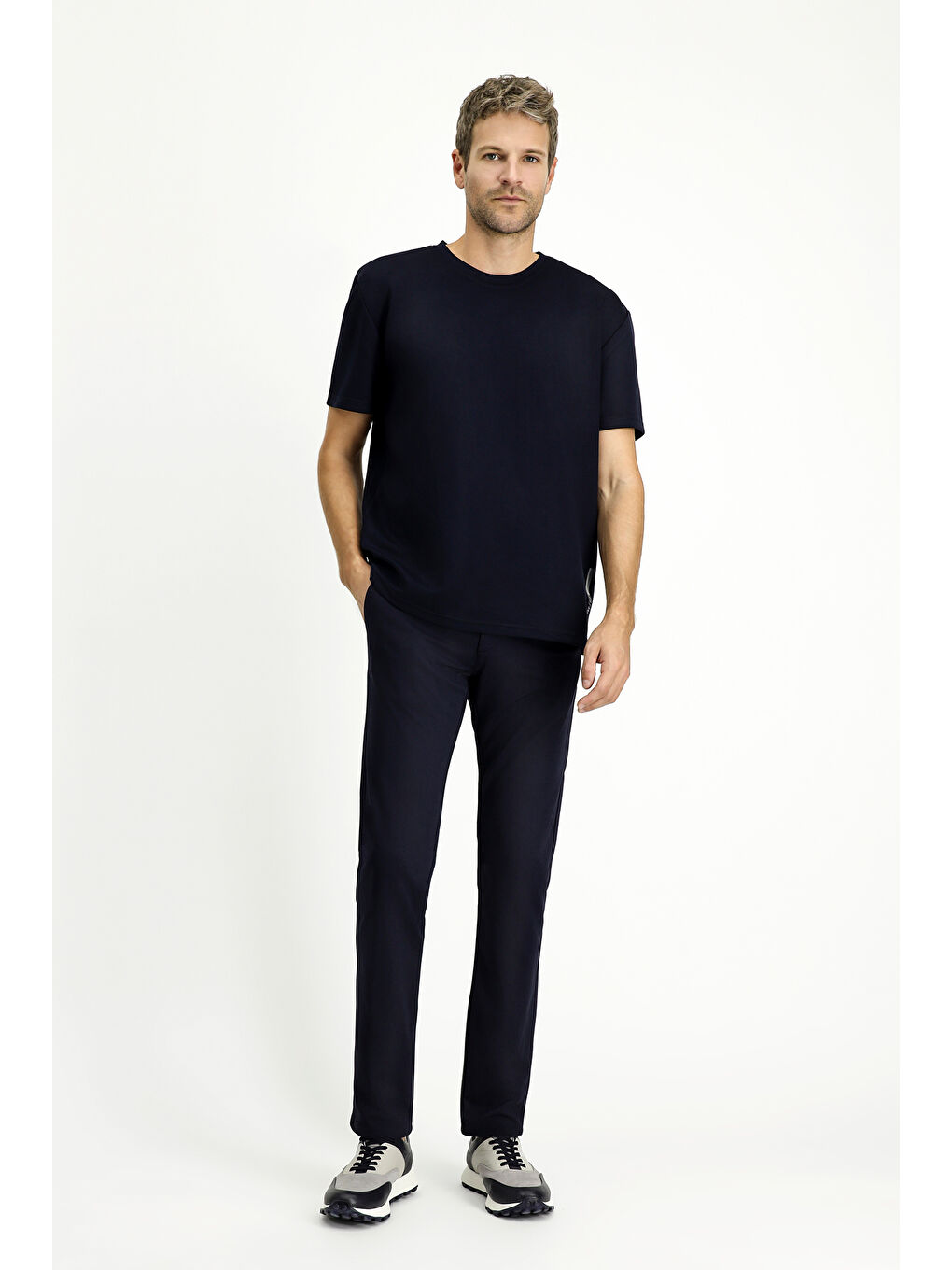 Lacivert Regular Fit Kanvas / Chino Pantolon-6