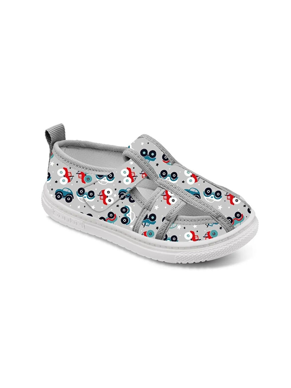 Gri Araba Baskılı Cırtlı Erkek Bebek ve Çocuk Sandalet