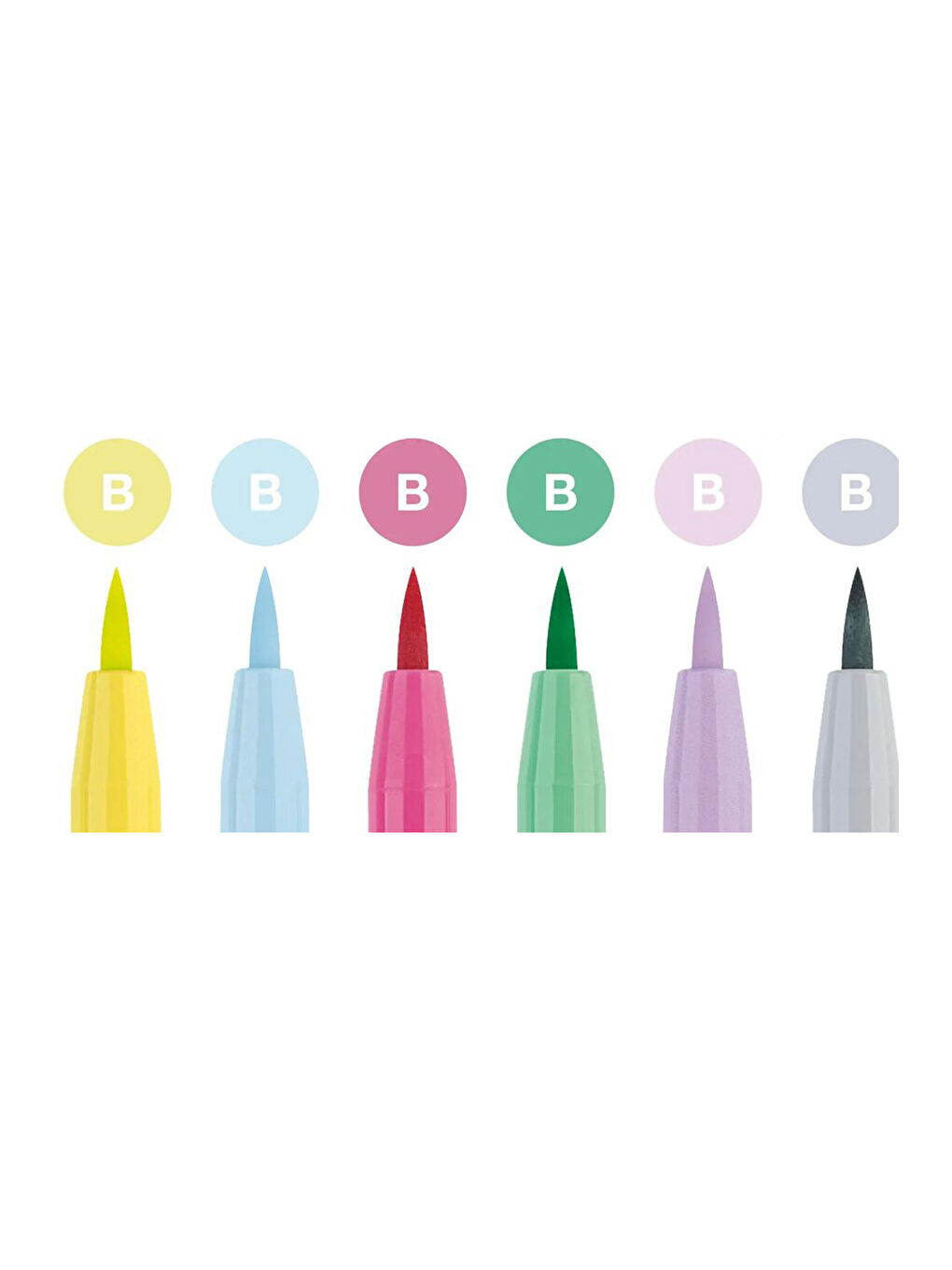 Pitt Çizim Kalemi Fırça Uçlu 6'lı Pastel Renk Seti, Suya Dayanıklı Mürekkep-2