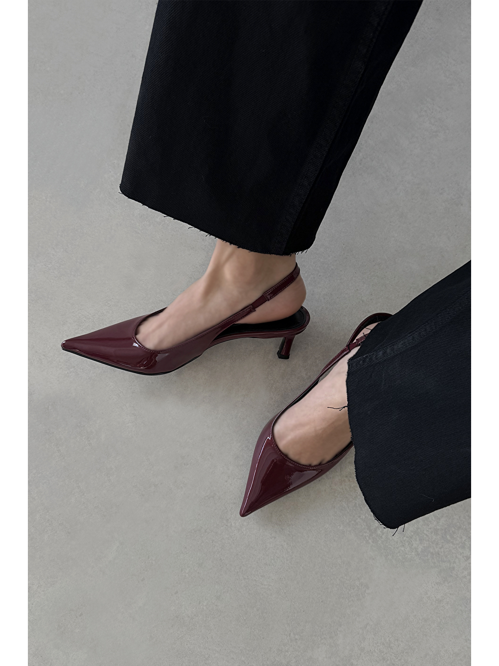 Molly  Kadın Topuklu Rugan Ayakkabı Bordo-1