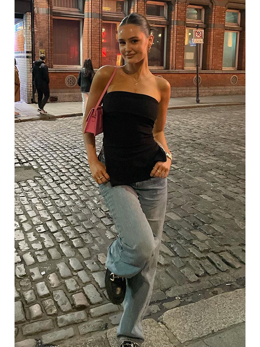 Siyah Büzgülü Streç Bandeau Top Mg2164-2