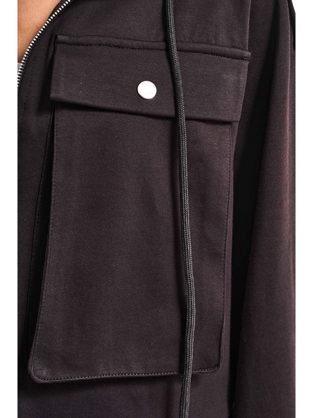 Kadın Siyah Renk w5-1 Örme Kumaş Alt Üst 2'li Kombin Takım-4