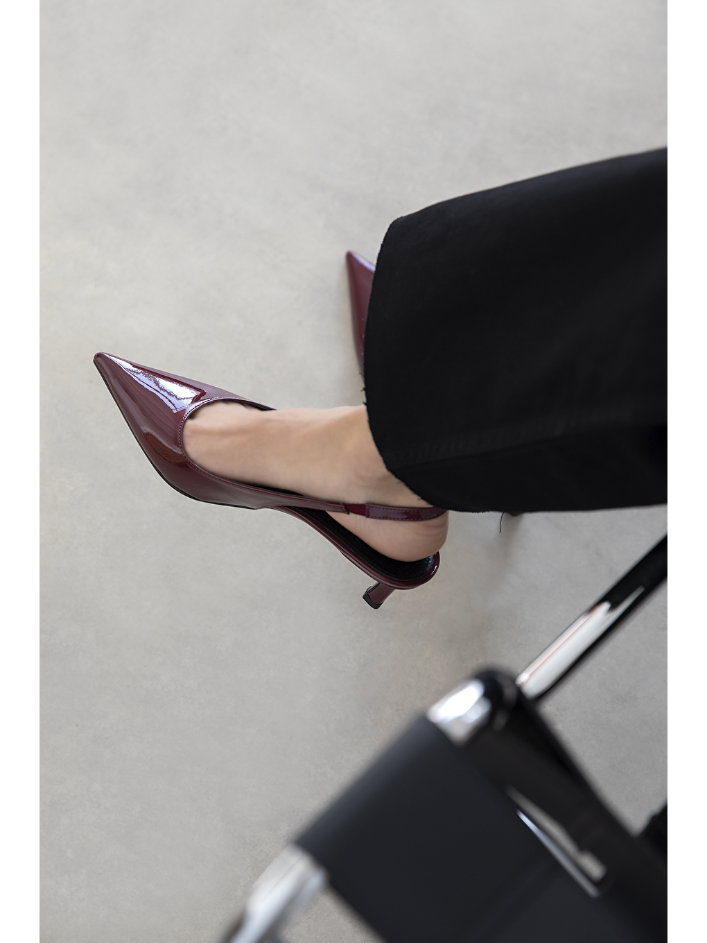 Molly  Kadın Topuklu Rugan Ayakkabı Bordo-2