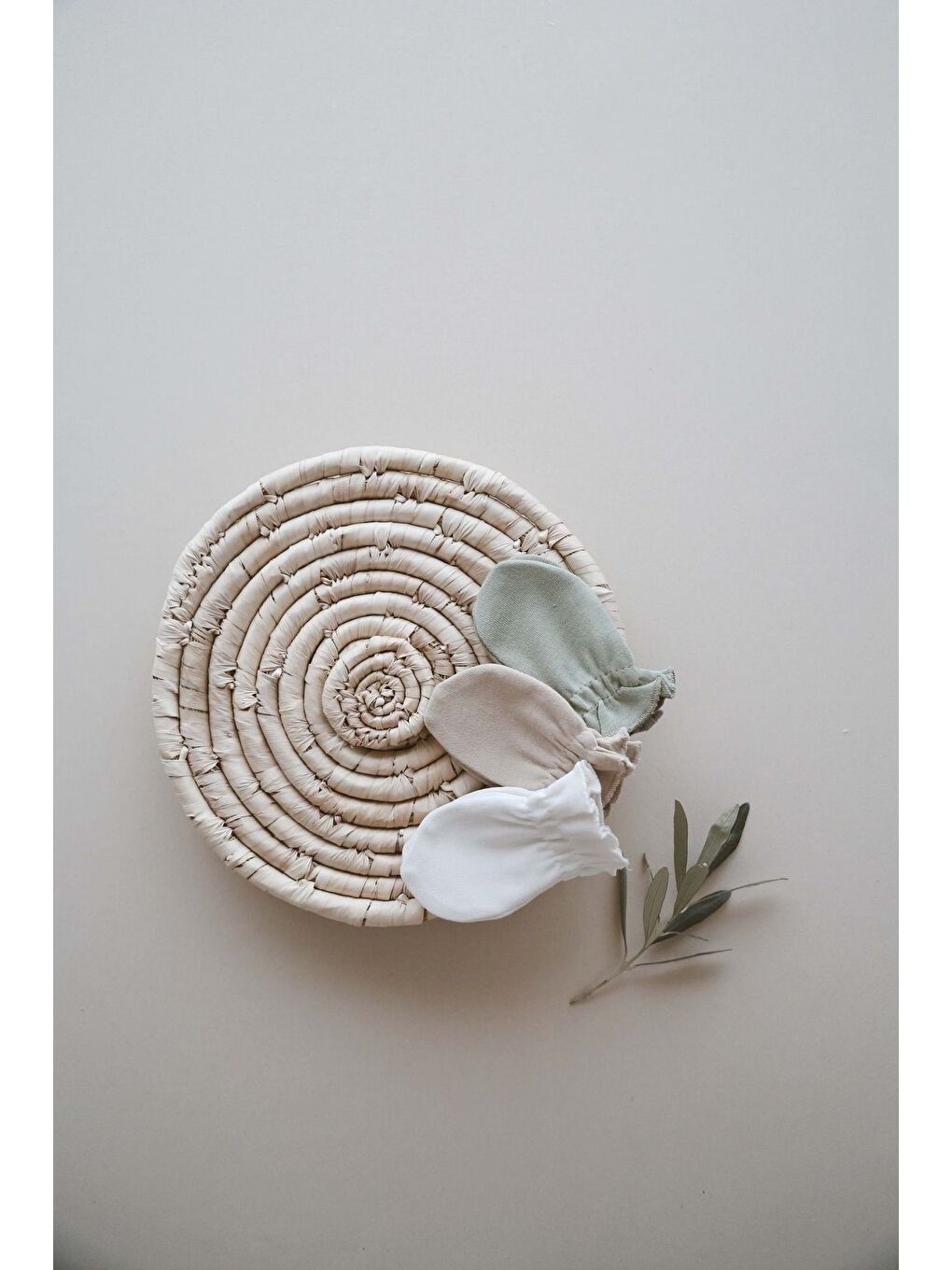 Karışık 3lü Haki-krem-vizon Rengi Yenidoğan Eldiven Set Model 3-3