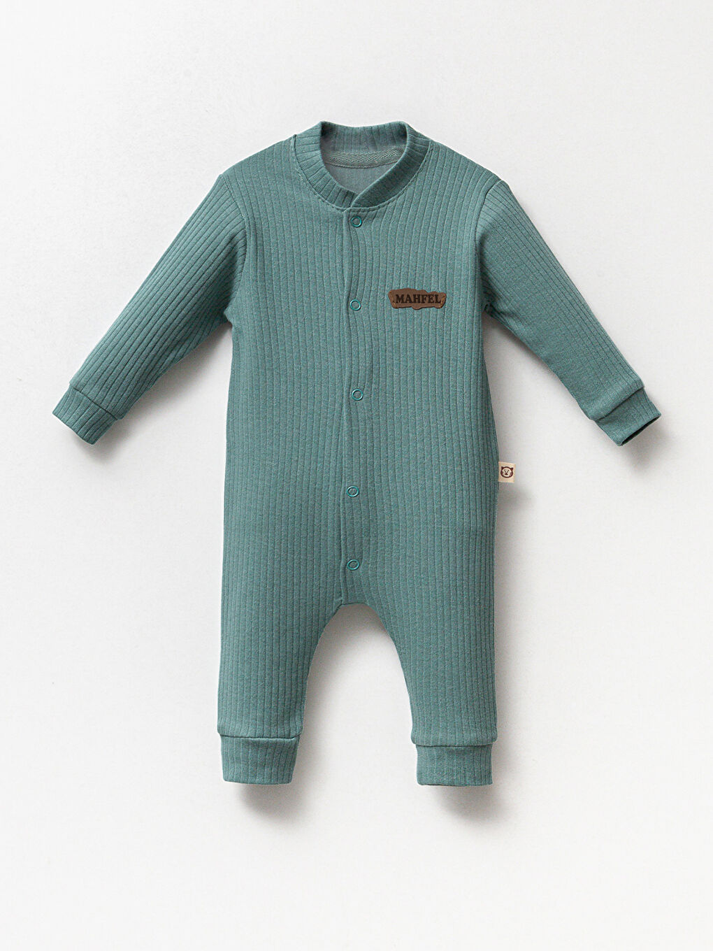 Yeşil %100 Pamuklu Fitilli Bebek Tulum Salopet KOYU YEŞİL