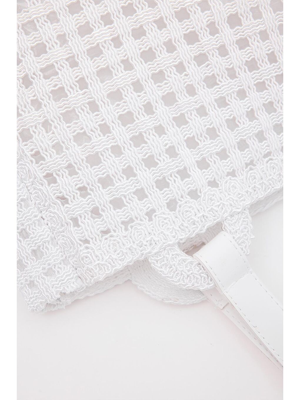 Fabri Big Size Makrome Omuz Çantası Beyaz-7