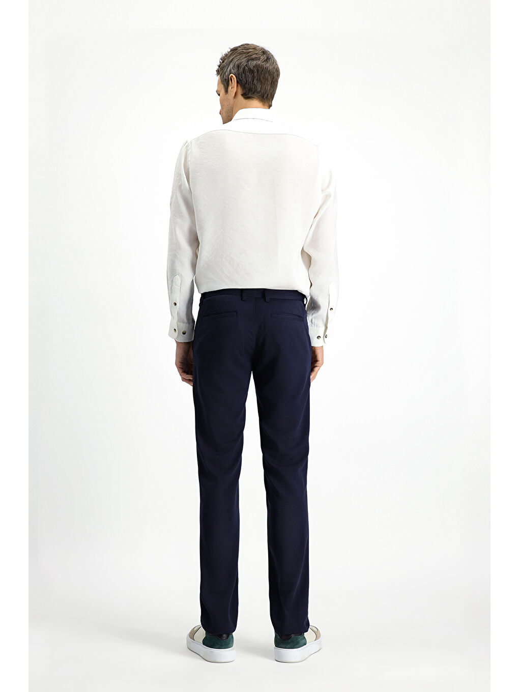 Lacivert Super Slim Fit Ekstra Dar Kesim Kanvas / Chino Pantolon-3