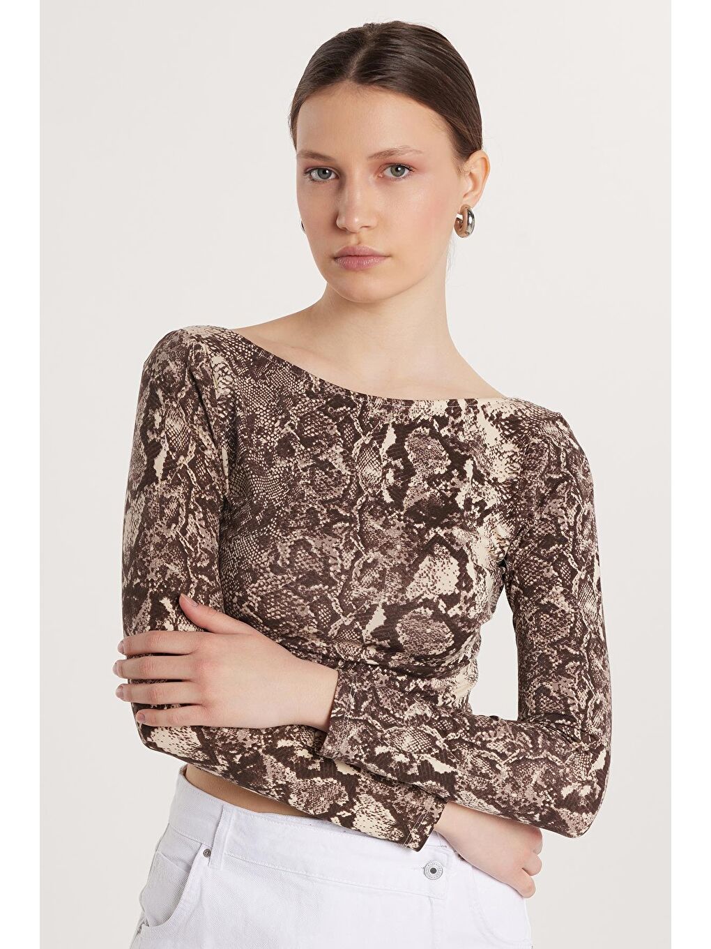 Karışık Kadın Slim Fit Viskon Balerin Yaka Bluz