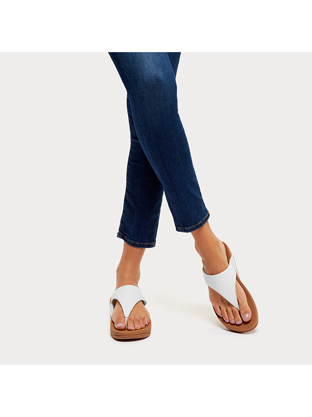 Beyaz Kadın Terlik I88-001 / 323 / 592 /024/675 LULU Leather Toe-Post-1
