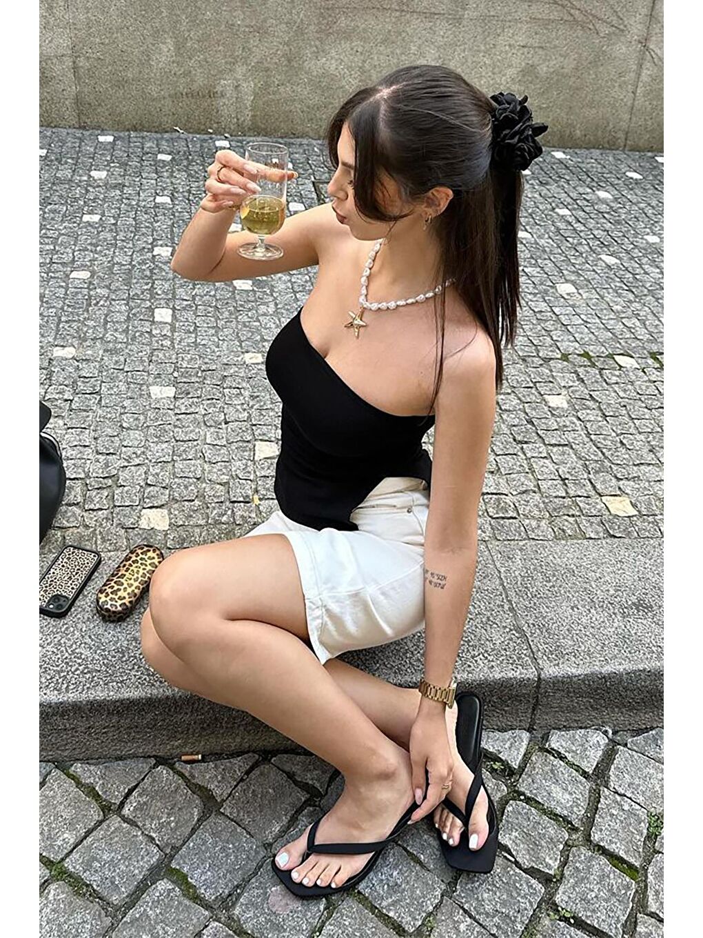 Siyah Büzgülü Streç Bandeau Top Mg2164-6