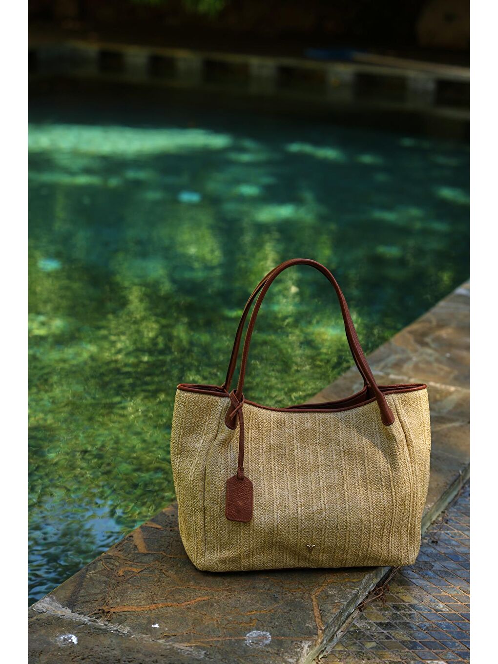 Kahverengi Percy Hasır Omuz Çantası-1