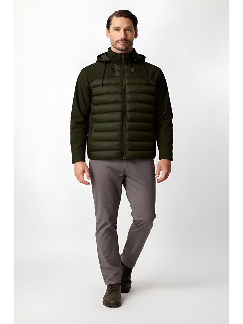 Erkek Haki Şişme Mont-2