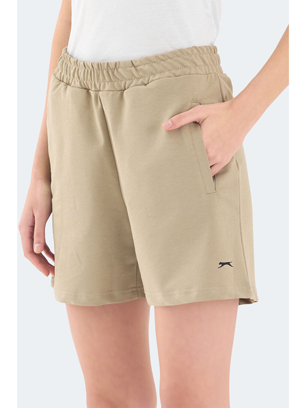 RAMLAH 2 li Set Kadın Cepli Siyah - Bej Şort-1