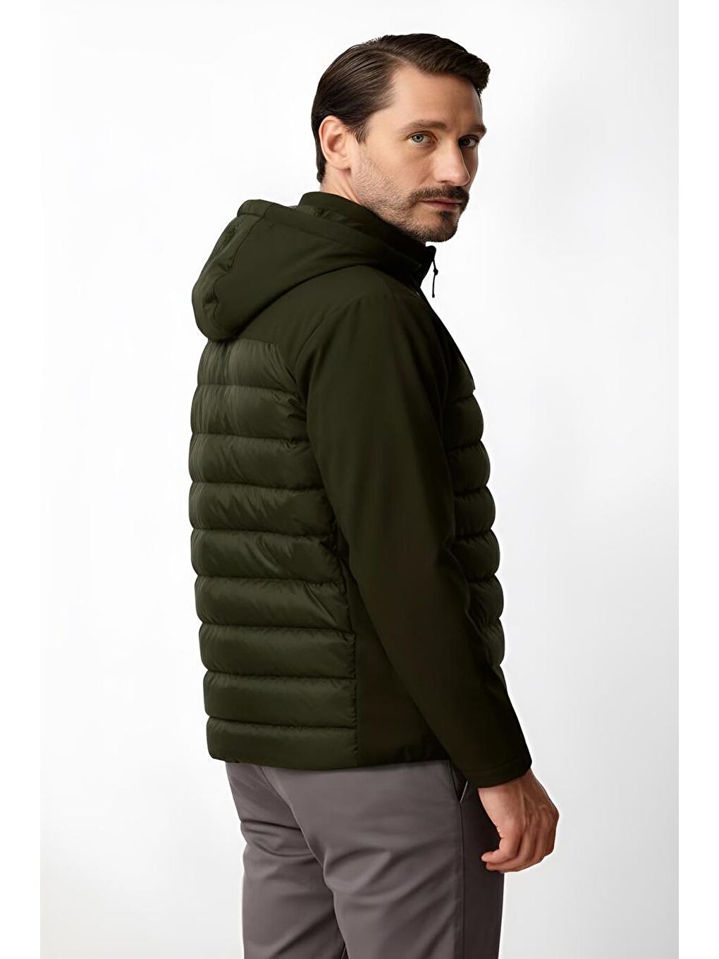 Erkek Haki Şişme Mont-3