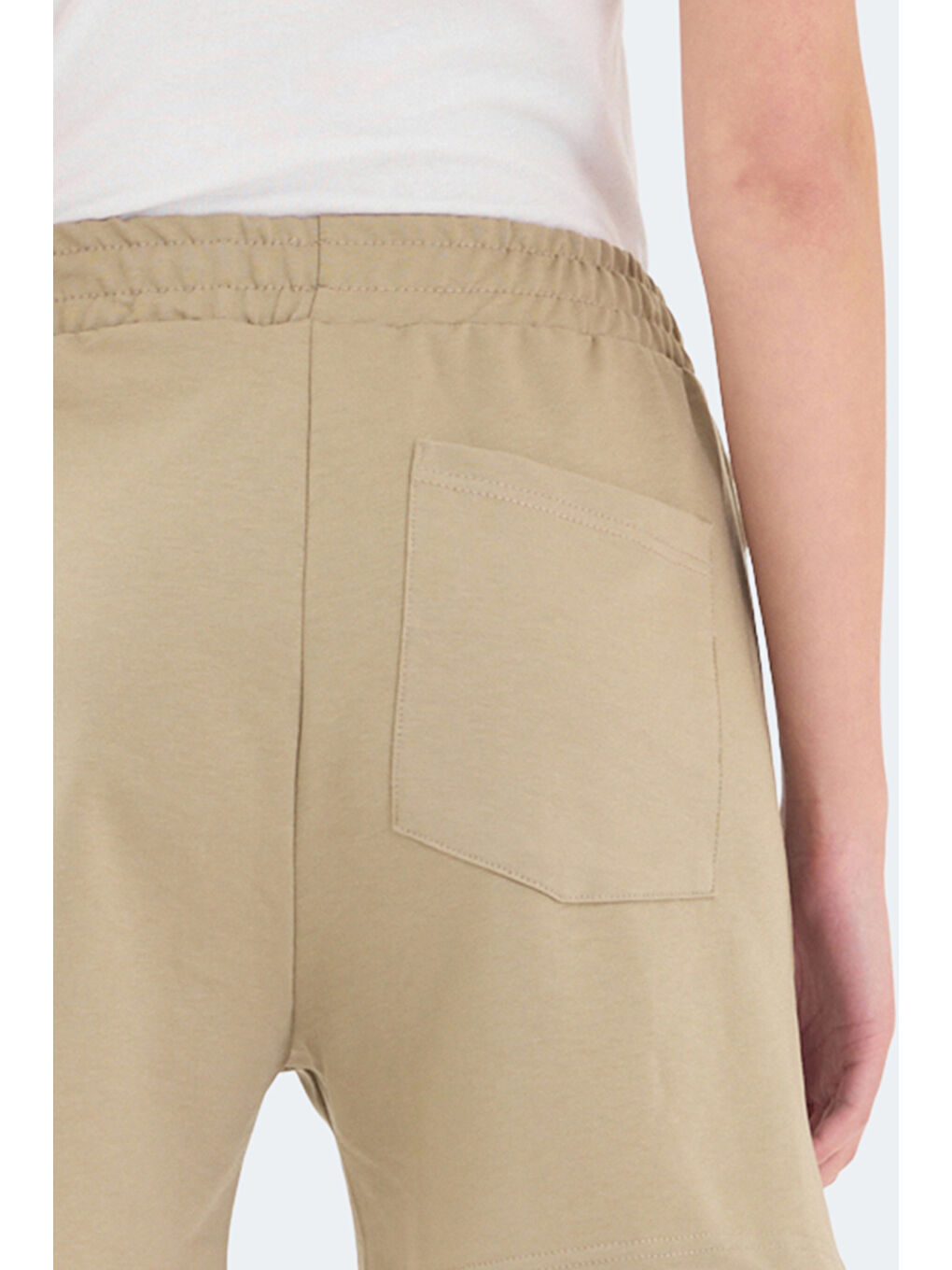 RAMLAH 2 li Set Kadın Cepli Siyah - Bej Şort-5