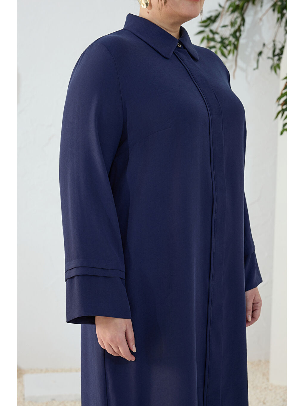 Lacivert Takma Kol Ferace-4