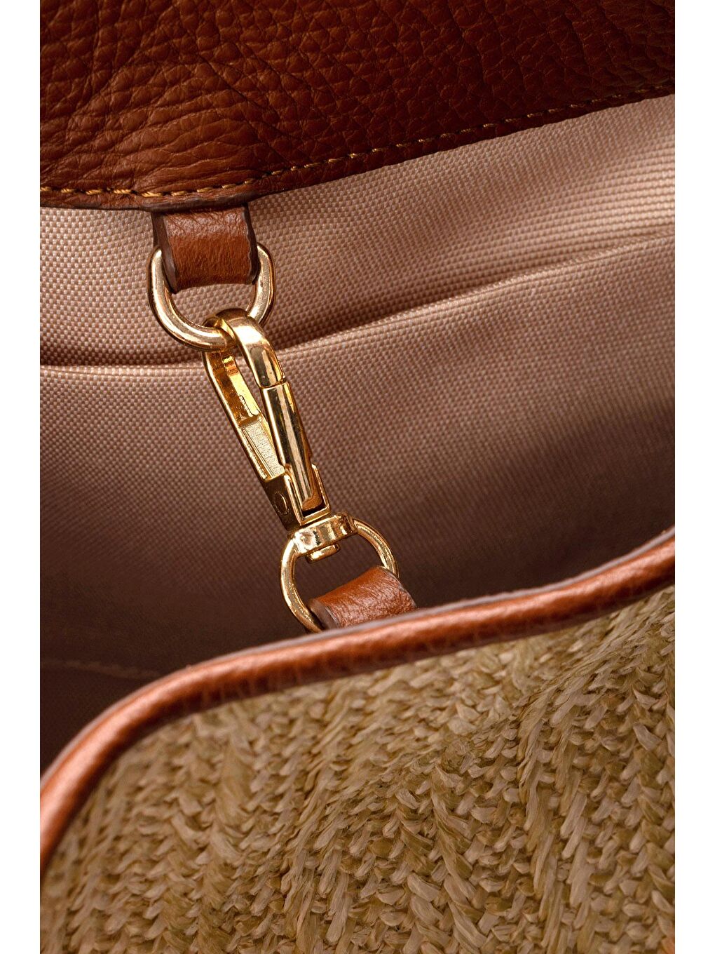 Kahverengi Percy Hasır Omuz Çantası-5