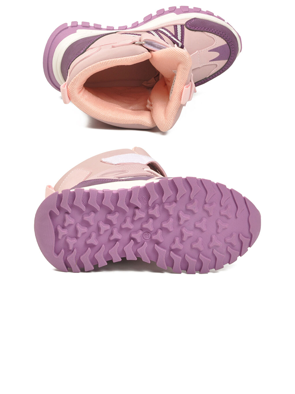 Pembe Pudra Cırtlı Kaymaz Taban Kız Çocuk Bot Hilly P-4