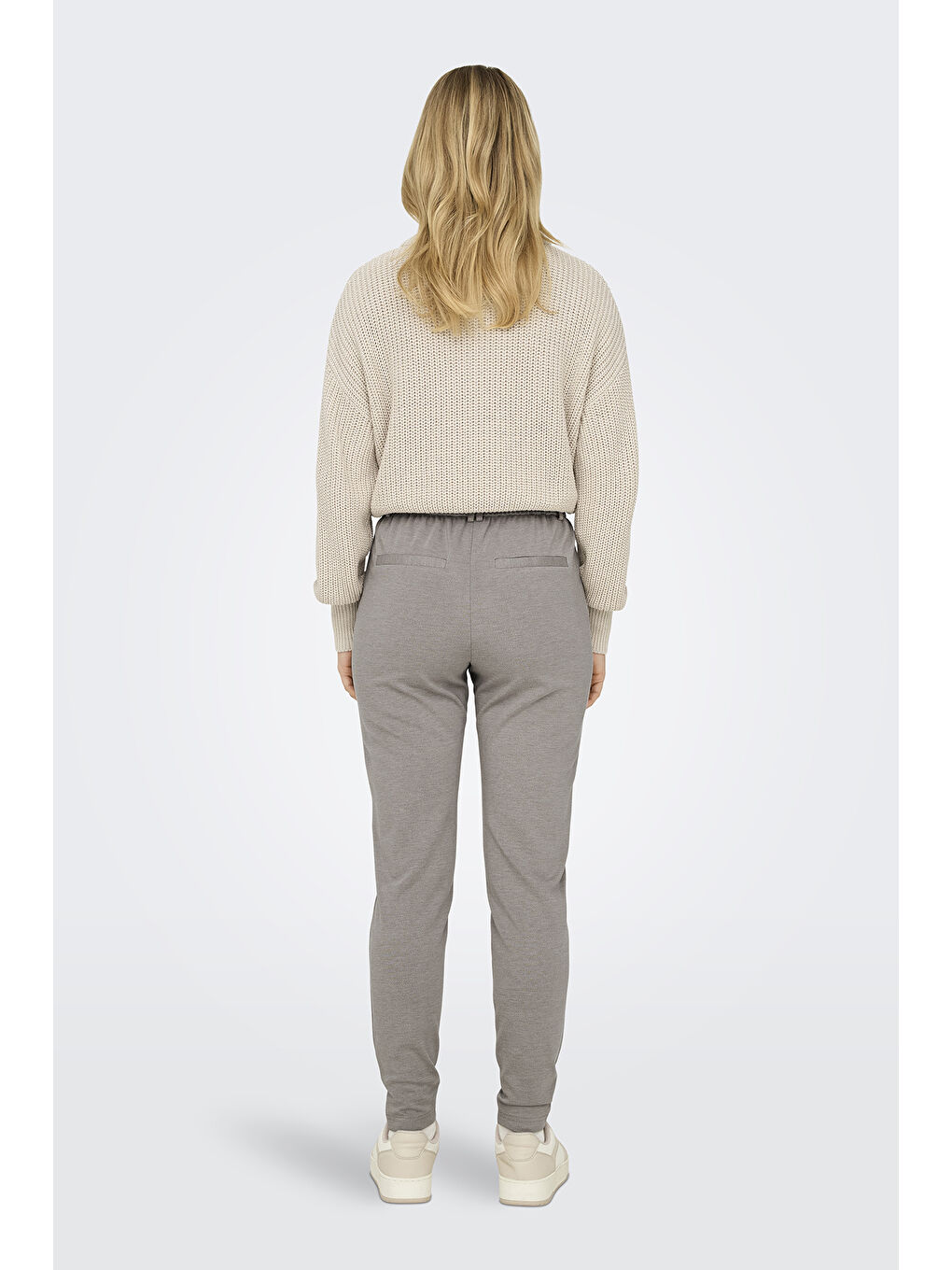 Gri Normal Bel Regular Fit Dar Paça Onlpoptrash Kadın Pantolon 15115847-2