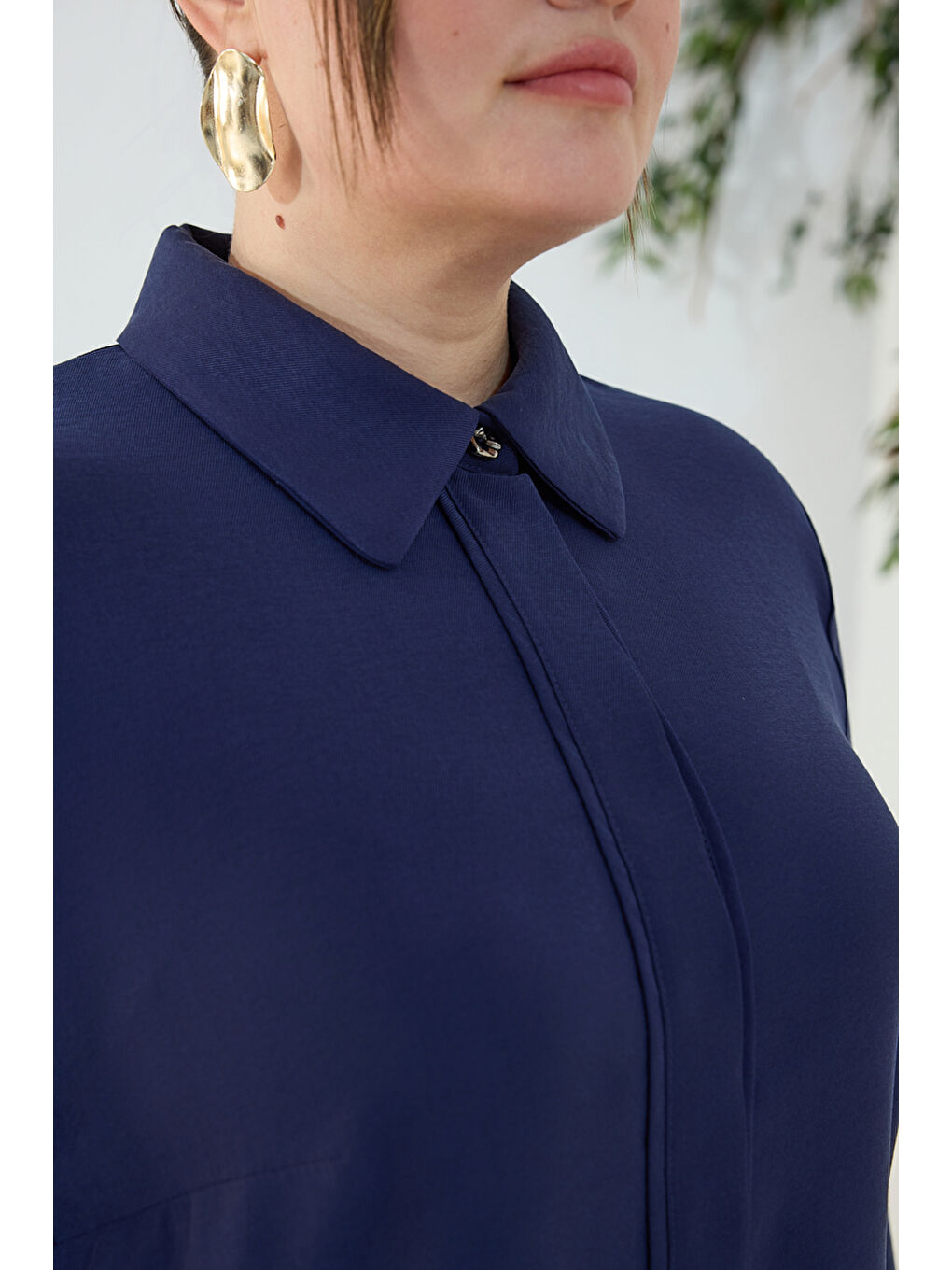 Lacivert Takma Kol Ferace-5