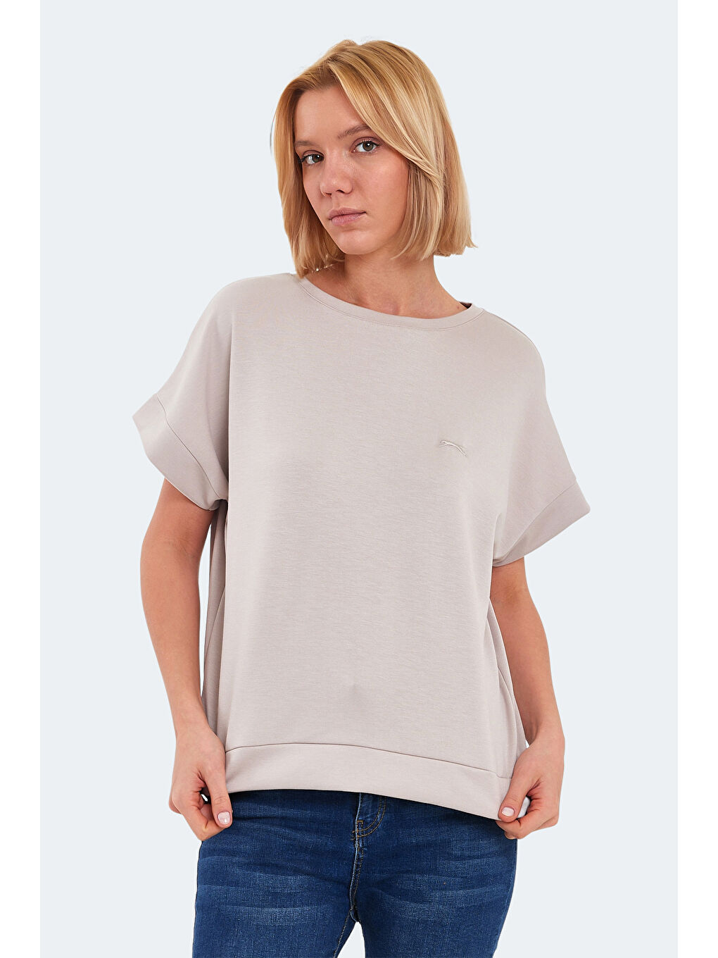 VINKO I Kadın Tişört Taş Gri-2