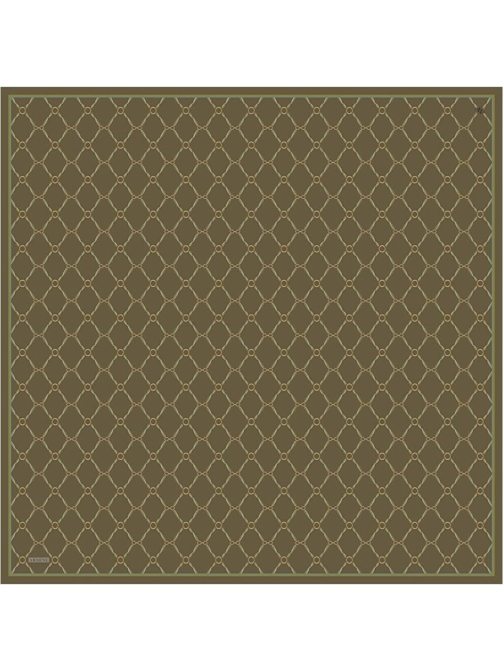 Haki Saf İpek Twill Eşarp 9538D 04-4