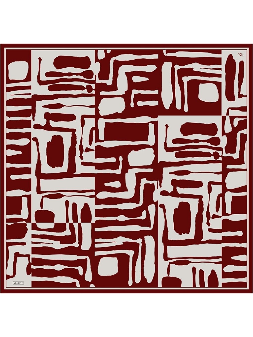 Bordo Saf İpek Twill Eşarp 9554D 51-3