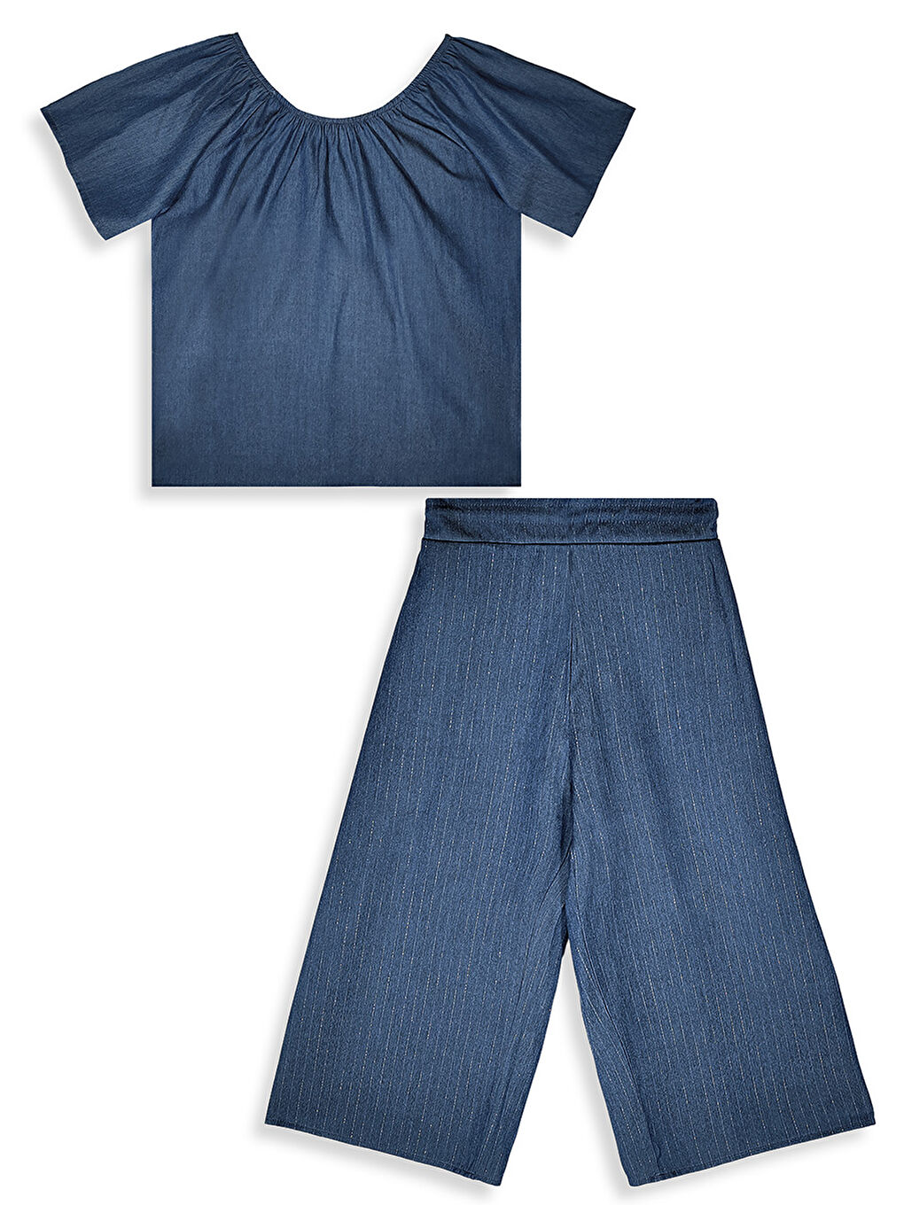 Lacivert Romantik Kedi Kız Çocuk Bluz Pantolon Takım-1