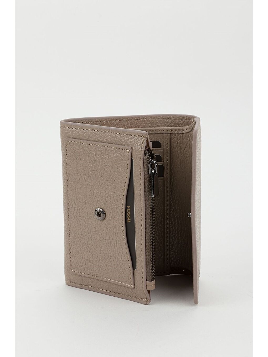 Bej Kutulu Hakiki Deri Buz Mavi Orta Boy Kadın El Portföyü Kartlık Cüzdan-2