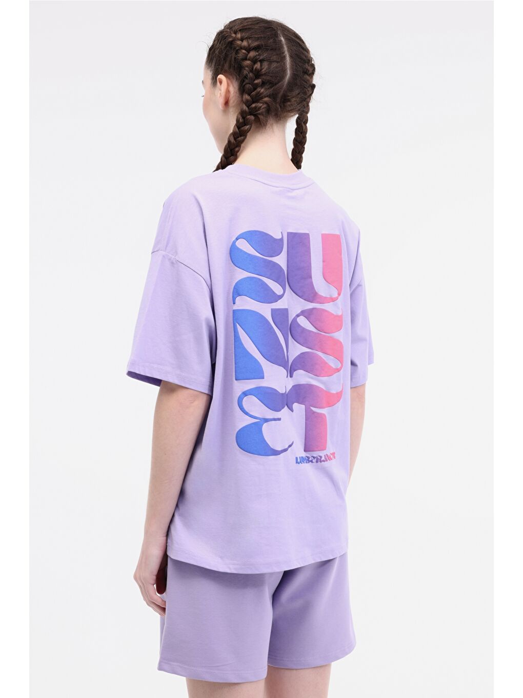 WL MOIRA 11F212 5FX Mor Kadın Kısa Kol T-Shirt-1