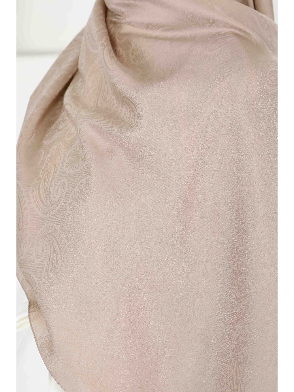 Bej Vintage Monagram Şal Vizon - 27593-4