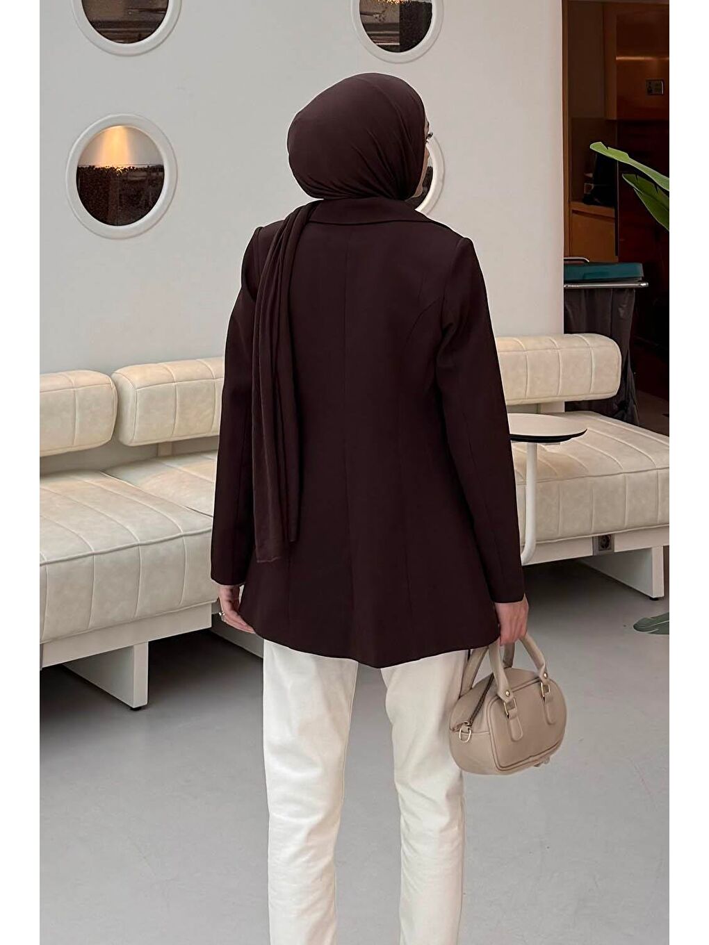 Bağlama Detaylı Ceket Acı Kahverengi-1