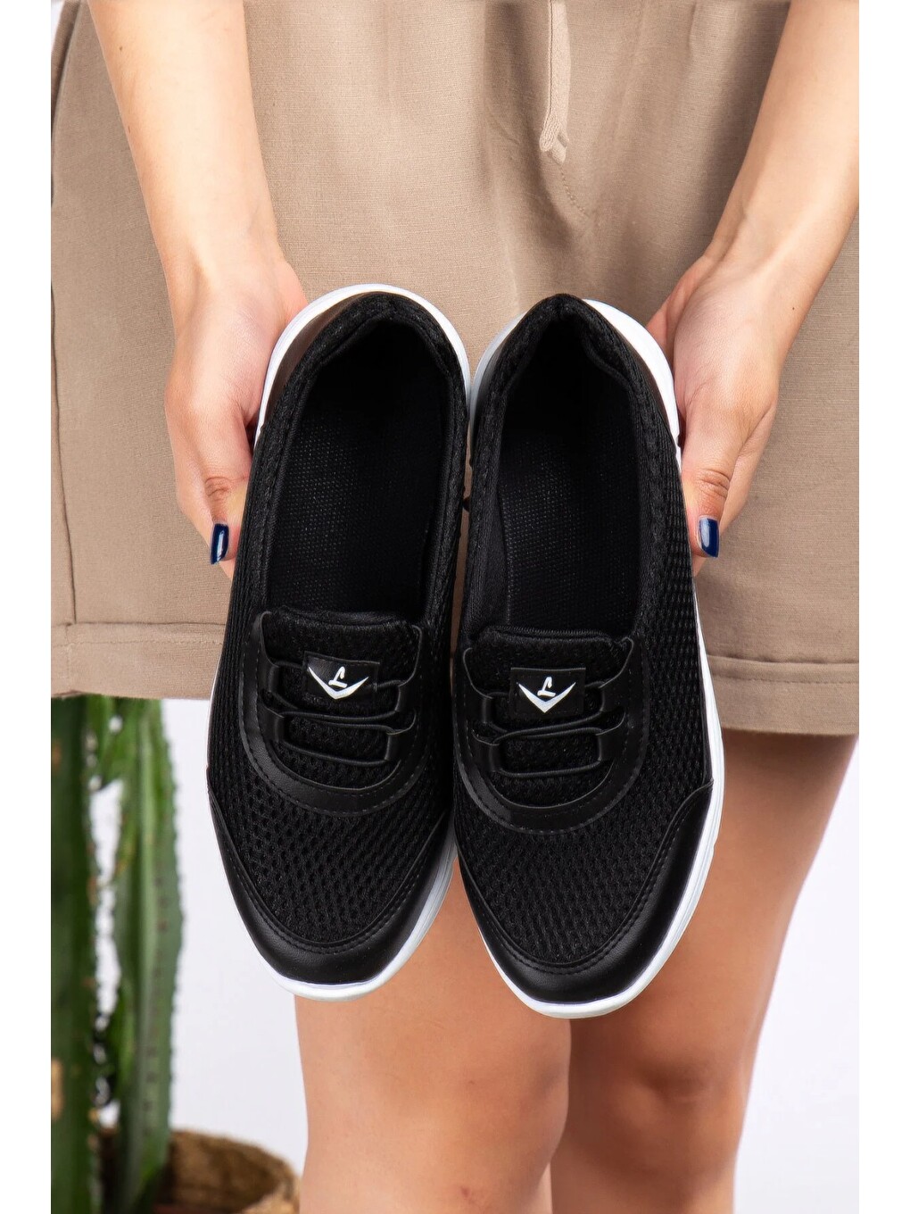 Siyah Unisex Bağcıksız Rahat Esnek Günlük Sneaker Spor Ayakkabı