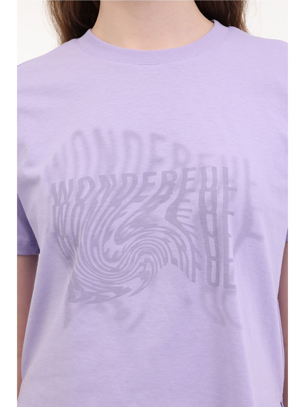 WL HOSHI 11F214 5FX Mor Kadın Kısa Kol T-Shirt-3