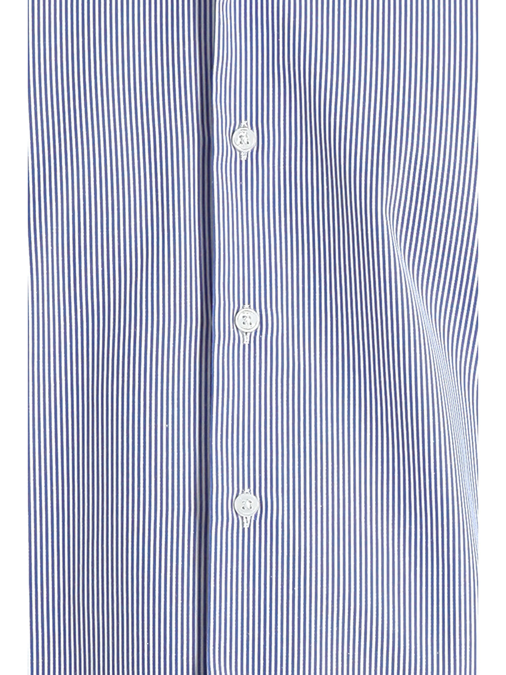 Mavi Uzun Kol Slim Fit Dar Kesim Çizgili Pamuklu Kolay Ütülenebilir Gömlek-4