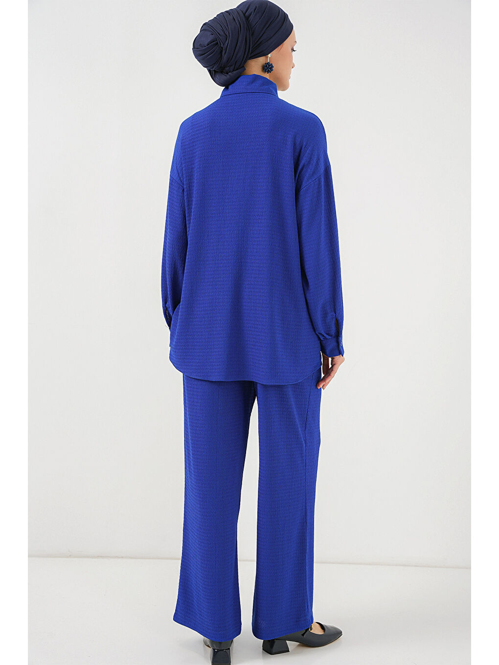 Mavi Kadın Örme Tesettür Alt Üst Takım 6711 - Saks-5