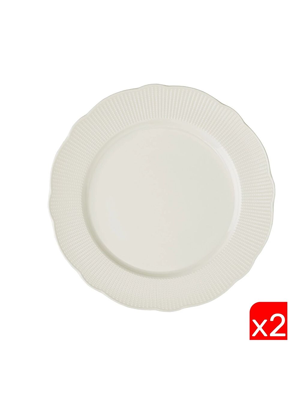 Ekru Bone İlay Servis Tabağı 27cm 2 li