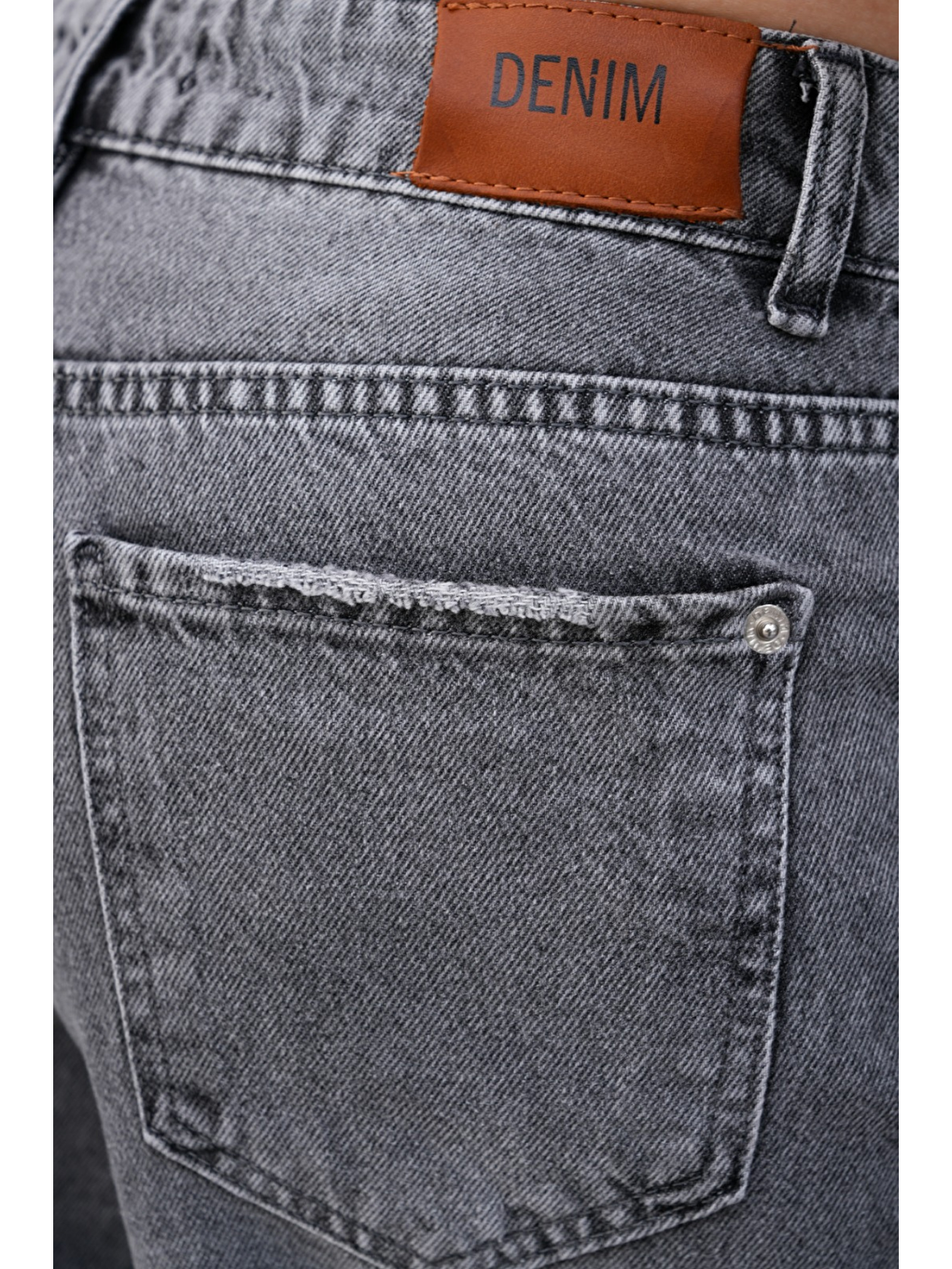 Miami Antrasit Straight Wide Kadın Jean-4