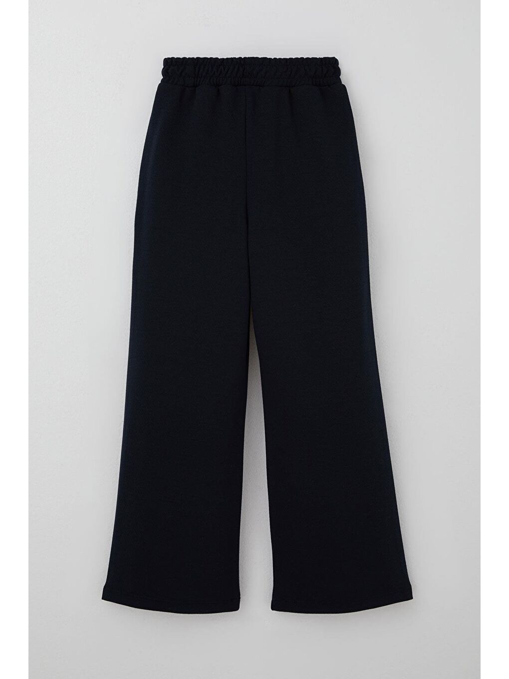 Kız Çocuk Pantolon Düz Renk Fiyonk Aksesuarlı Lacivert (10-12 Yaş)-1