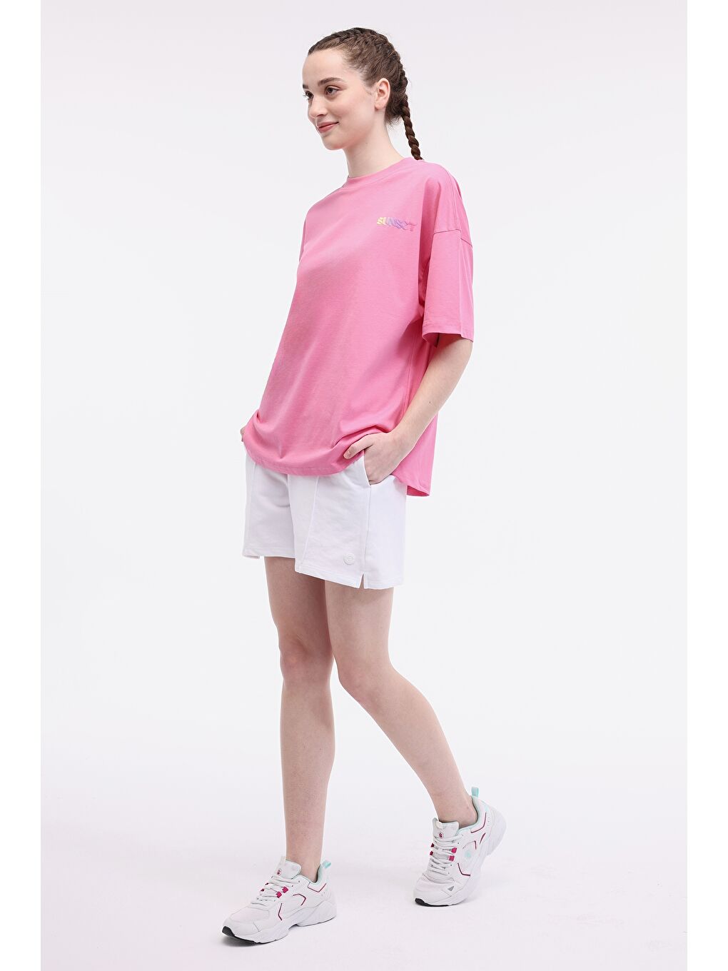 WL FUJI 20F209 5FX Beyaz Kadın Şort-2