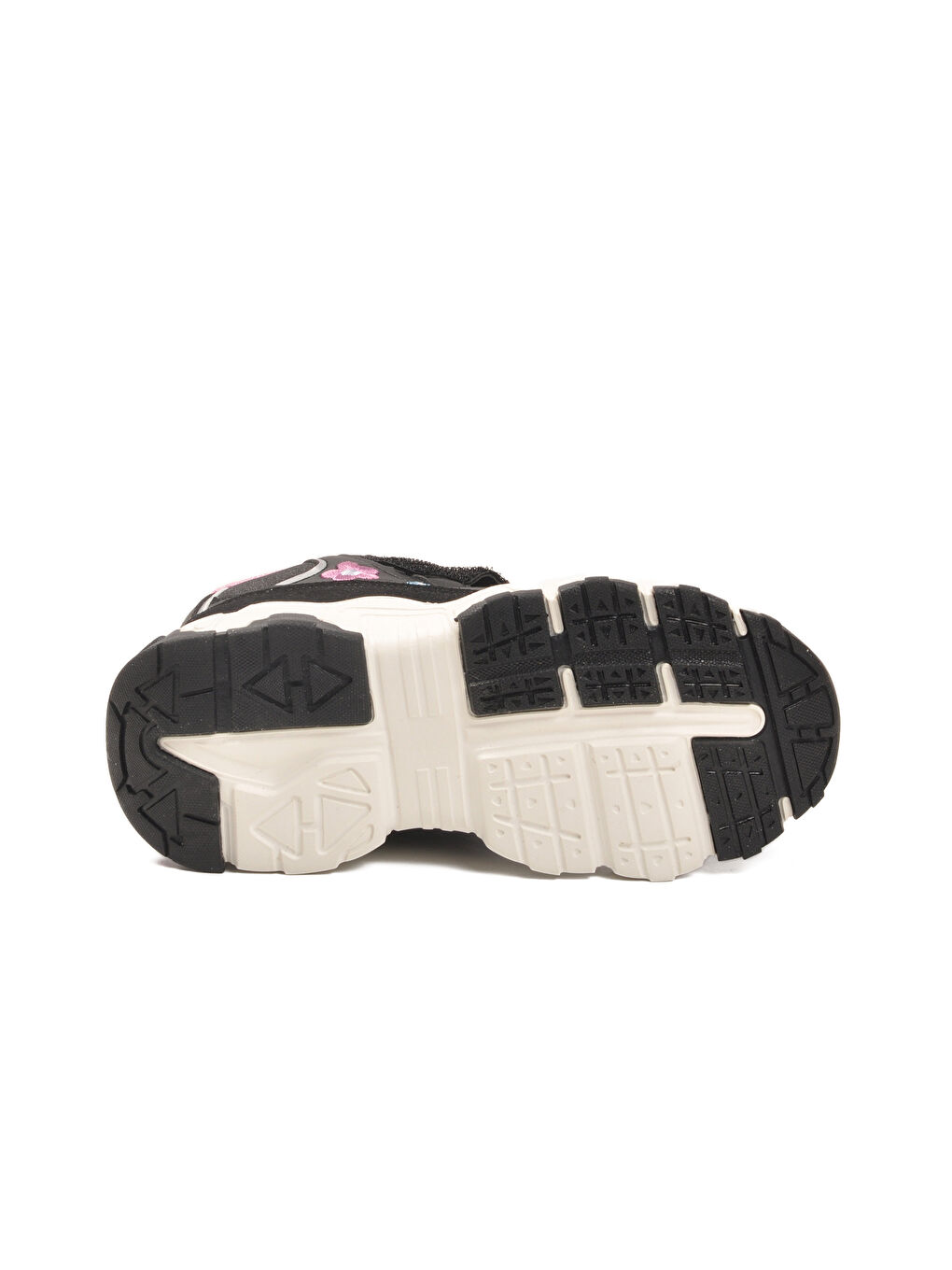 Siyah Cırtlı Desenli Kaymaz Taban Kız Çocuk Spor Ayakkabı Bella Uzun F-4