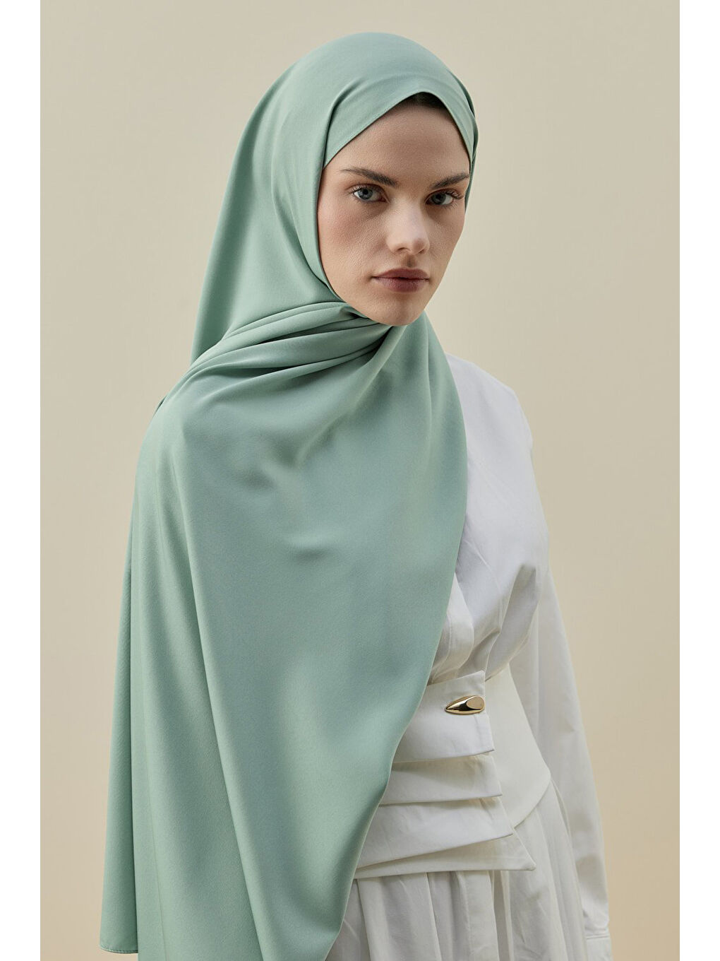 Vintage Kadın Şal 2616 Mint Yeşil