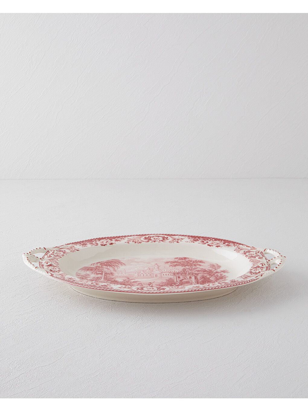 Preston Stoneware Kayık Tabak 36 Cm Bordo