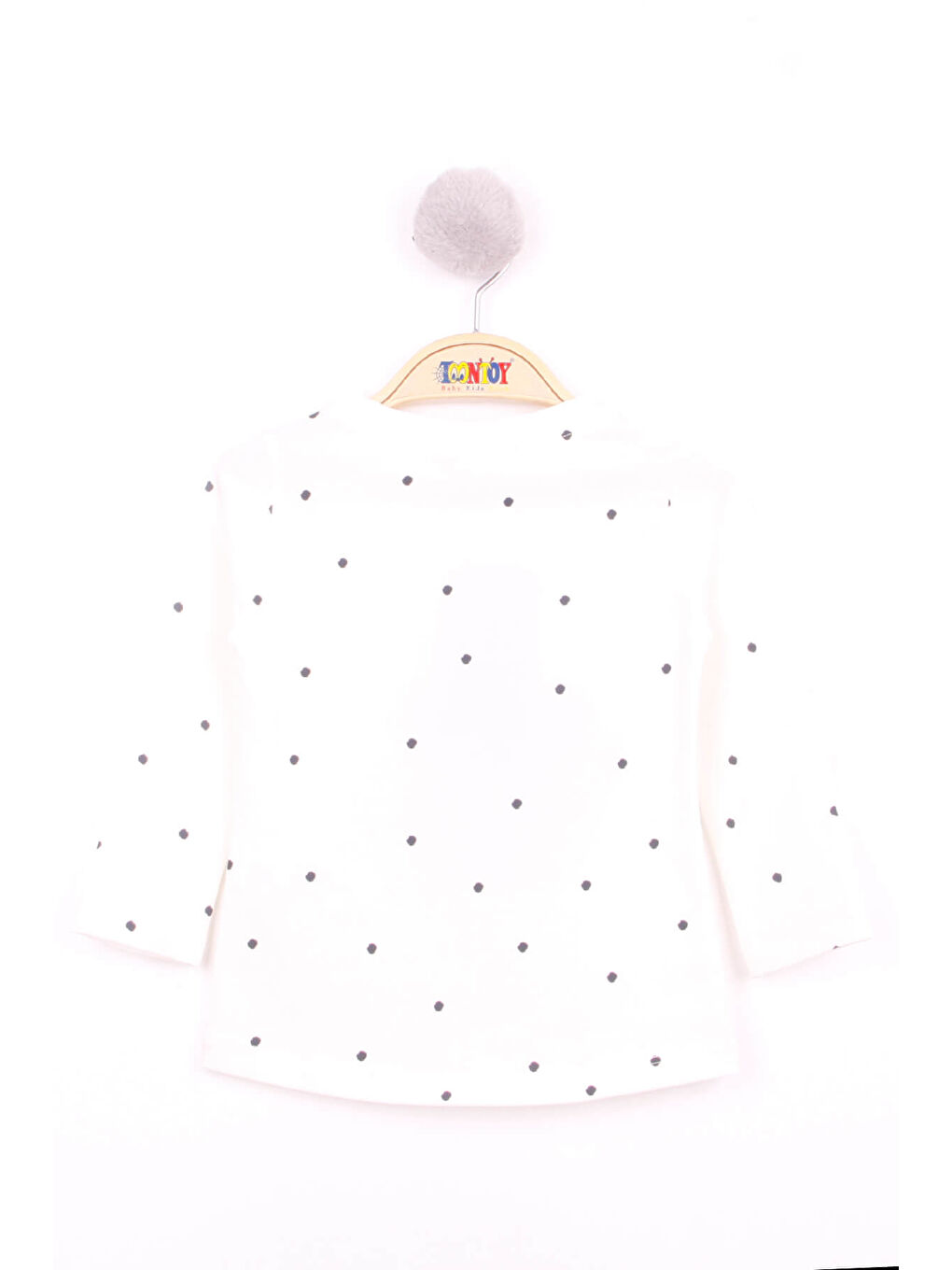 Ekru Kız Bebek Köpek Nakışlı T-Shirt-1