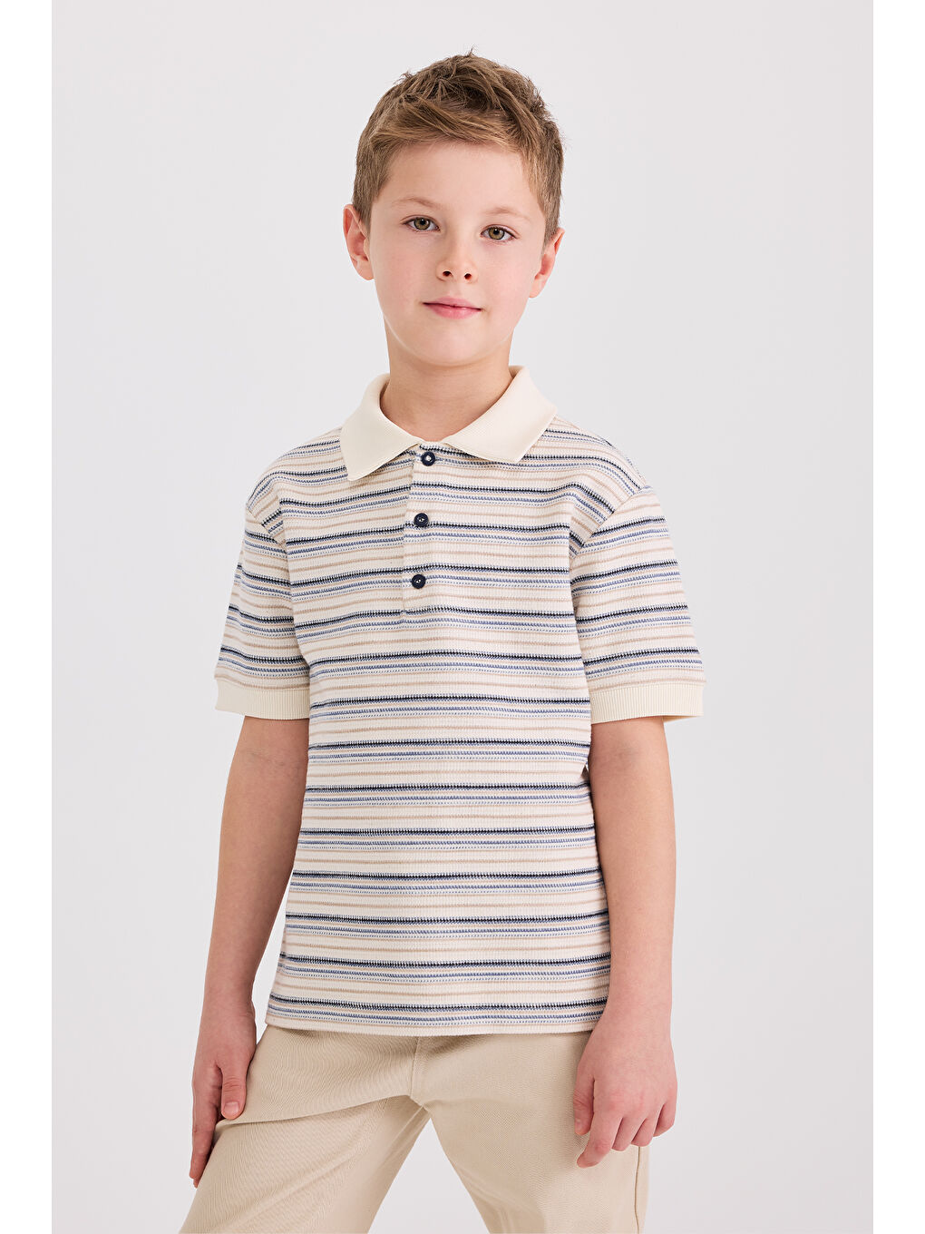 Erkek Çocuk Kısa Kollu Ekru Tişört-5