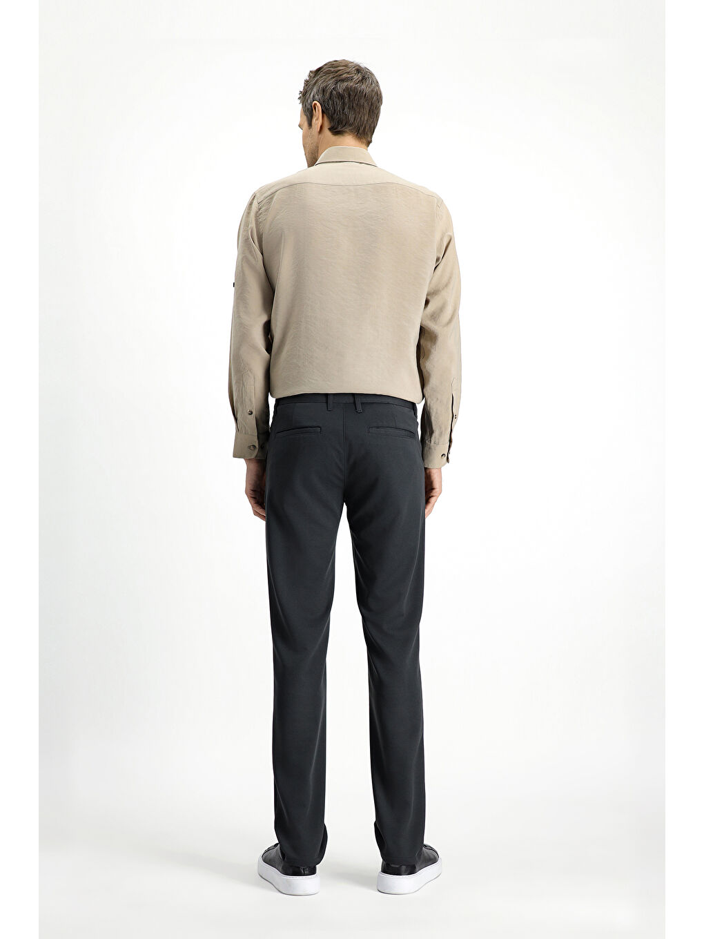 Antrasit Slim Fit Dar Kesim Kanvas / Chino Pantolon-3